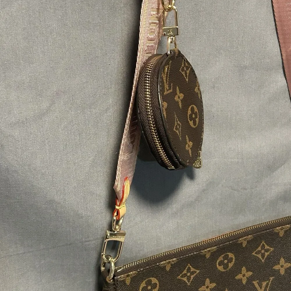 Louis Vuitton Multi Pochette Accessories Rose Clair Pink Monogram 2pc Set France